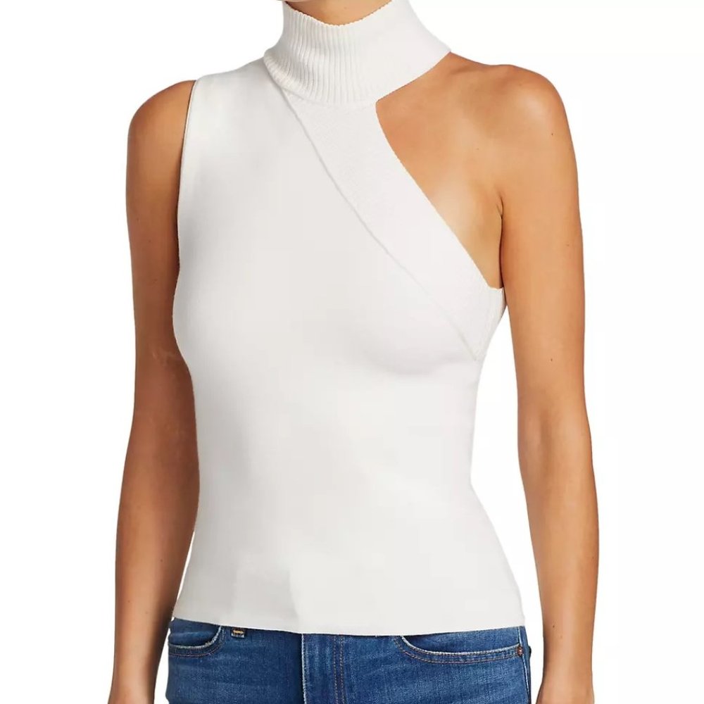 Alice + Olivia Kiki Multi-Stitch Cutout Tank Top (Size Small)